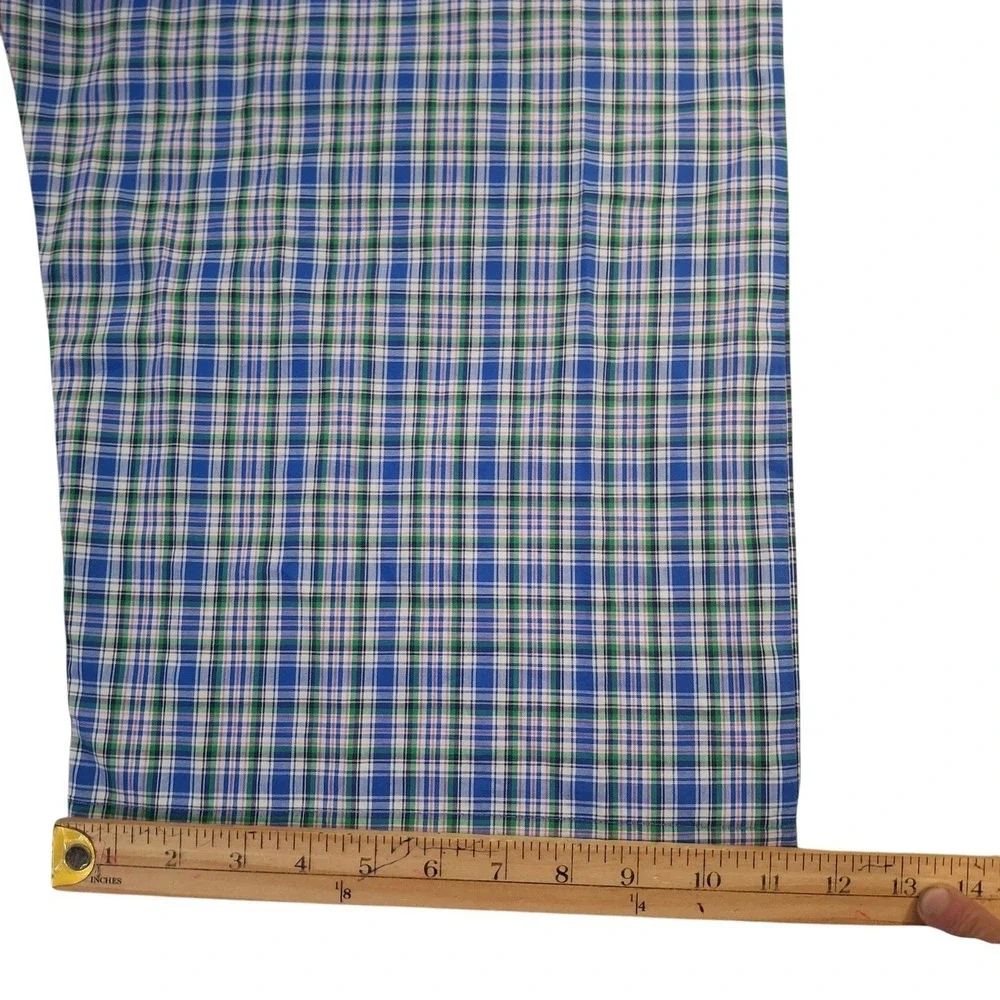 Polo Ralph Lauren Mens 4X Pajama Pants Blue Green Plaid Cotton Sleepwear RY27RX